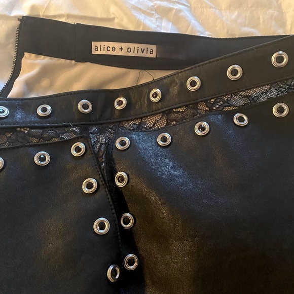 Alice + Olivia Leather and Lace Skirt - Picture 8 of 8